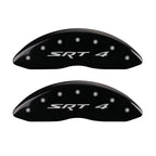 MGP 4 Caliper Covers Engraved Front Charger Engraved Rear RT Black finish silver ch