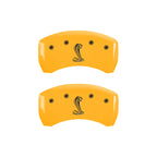 MGP 4 Caliper Covers Engraved Front Cobra Rear Snake Yellow Finish Black Char 2008 Ford Mustang