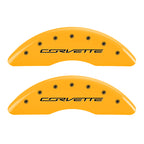 MGP 4 Caliper Covers Engraved Front Corvette C7 Engraved Rear Z51/2015 Yellow finish black ch