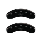 MGP 4 Caliper Covers Engraved Front Cursive/Challenger Engraved Rear RT Black finish silver ch