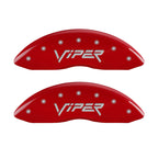 MGP 4 Caliper Covers Engraved Front Gen 2/Viper Engraved Rear Gen 2/Snake Red finish silver ch