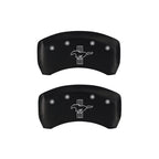MGP 4 Caliper Covers Engraved Front Mustang Engraved Rear Bar & Pony Red finish silver ch