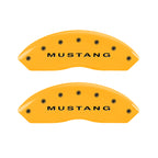 MGP 4 Caliper Covers Engraved Front Mustang - Engraved Rear S197/GT - Yellow Finish Blk Characters