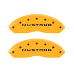 MGP 4 Caliper Covers Engraved Front Mustang Rear Bar & Pony Yellow Finish Blk Char 2004 Ford Mustang
