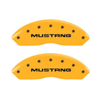 MGP 4 Caliper Covers Engraved Front Mustang Rear Pony Yellow Finish Black Char 2004 Ford Mustang
