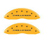 MGP 4 Caliper Covers Engraved Front & Rear Block/Challenger Yellow finish black ch