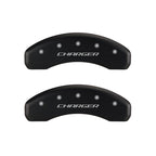 MGP 4 Caliper Covers Engraved Front & Rear Block/Charger Red finish silver ch