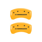 MGP 4 Caliper Covers Engraved Front & Rear Block/Charger Yellow Finish Black Char 2006 Dodge Charger
