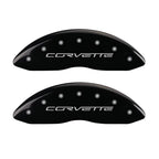 MGP 4 Caliper Covers Engraved Front & Rear C6/Corvette Black finish silver ch
