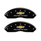 MGP 4 Caliper Covers Engraved Front & Rear Chevy racing Black finish silver ch