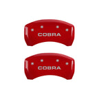 MGP 4 Caliper Covers Engraved Front & Rear Cobra Red finish silver ch