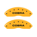 MGP 4 Caliper Covers Engraved Front & Rear Cobra Yellow Finish Black Char 2006 Ford Mustang
