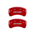 MGP 4 Caliper Covers Engraved Front & Rear Daytona Red finish silver ch