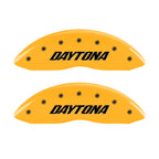 MGP 4 Caliper Covers Engraved Front & Rear Daytona Yellow finish black ch