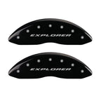 MGP 4 Caliper Covers Engraved Front & Rear Explorer Black finish silver ch