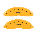 MGP 4 Caliper Covers Engraved Front & Rear MGP Yellow finish black ch