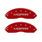 MGP 4 Caliper Covers Engraved Front & Rear MOPAR Red finish silver ch