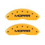 MGP 4 Caliper Covers Engraved Front & Rear MOPAR Yellow finish black ch