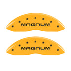MGP 4 Caliper Covers Engraved Front & Rear Magnum Yellow Finish Black Char 2006 Dodge Charger