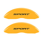 MGP 4 Caliper Covers Engraved Front & Rear No Bolts/Sport 2015 Yellow finish black ch