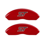 MGP 4 Caliper Covers Engraved Front & Rear No Bolts/St Red Finish Silver Char 2018 Ford Fusion