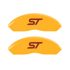 MGP 4 Caliper Covers Engraved Front & Rear No Bolts/St Yellow Finish Black Char 2018 Ford Fusion
