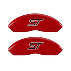 MGP 4 Caliper Covers Engraved Front & Rear No bolts/ST Red finish silver ch