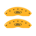 MGP 4 Caliper Covers Engraved Front & Rear Oval Logo/Ford Yellow Finish Black Char 2008 Ford F-150
