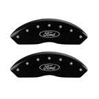 MGP 4 Caliper Covers Engraved Front & Rear Oval logo/Ford Black finish silver ch