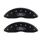 MGP 4 Caliper Covers Engraved Front & Rear Oval logo/Ford Red finish silver ch