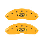 MGP 4 Caliper Covers Engraved Front & Rear Oval logo/Ford Yellow finish black ch