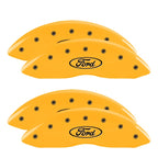 MGP 4 Caliper Covers Engraved Front & Rear Oval logo/Ford Yellow finish black ch