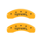 MGP 4 Caliper Covers Engraved Front & Rear Raptor Yellow Finish Black Char 2011 Ford F-150
