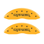 MGP 4 Caliper Covers Engraved Front & Rear Raptor Yellow finish black ch