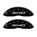 MGP 4 Caliper Covers Engraved Front & Rear SHO Black finish silver ch