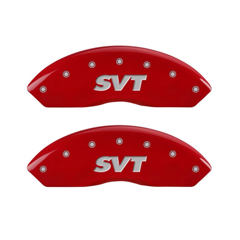 MGP 4 Caliper Covers Engraved Front & Rear SVT Red finish silver ch