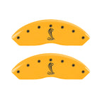 MGP 4 Caliper Covers Engraved Front & Rear Tiffany Snake Yellow Finish Black Char 2005 Ford Mustang