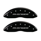 MGP 4 Caliper Covers Engraved Front & Rear With out stripes/Avenger Black finish silver ch