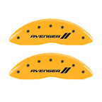 MGP 4 Caliper Covers Engraved Front & Rear With stripes/Avenger Yellow finish black ch