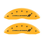 MGP 4 Caliper Covers Engraved Front & Rear With stripes/Challenger Yellow finish black ch