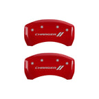 MGP 4 Caliper Covers Engraved Front & Rear With stripes/Charger Yellow finish black ch