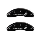 MGP 4 Caliper Covers Engraved Front & Rear With stripes/Dart Black finish silver ch