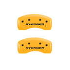 MGP 4 Caliper Covers Engraved Front & Rear With stripes/Dodge Black finish silver ch