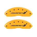 MGP 4 Caliper Covers Engraved Front & Rear With stripes/Journey Yellow finish black ch