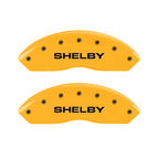 MGP 4 Caliper Covers Engraved Front Shelby Engraved Rear Tiffany Snake Yellow finish black ch