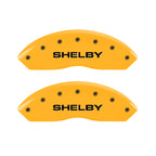 MGP 4 Caliper Covers Engraved Front Shelby Rear Snake Yellow Finish Black Char 2003 Ford Mustang