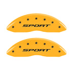MGP 4 Caliper Covers Engraved front & Rear 2015/Sport Yellow finish black ch