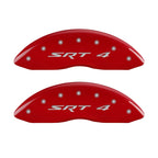 MGP Front set 2 Caliper Covers Engraved Front SRT4 Red finish silver ch