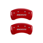 MGP Rear set 2 Caliper Covers Engraved Rear Boss Red finish silver ch