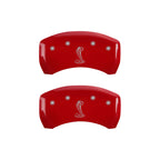MGP Rear set 2 Caliper Covers Engraved Rear Snake Red finish silver ch